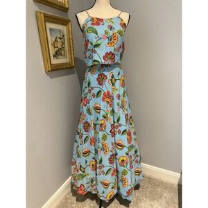 Kirti Agarwal Pret Couture Set XS Small Floral Maxi Full‎ Skirt Boho Beachy